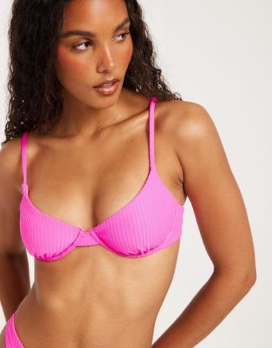 Nelly - Pink - Ribbed Bikini Bra