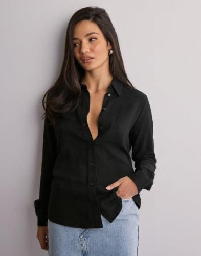 Selected Femme - Sort - Slfviva Ls Shirt Noos