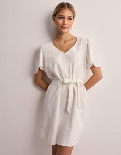 JDY - Hvid - Jdysay S/S Linen Bell Dress Wvn Noo