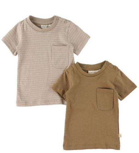 That's Mine T-shirt - 2-pak - Tino - Stripes/Earth Brown