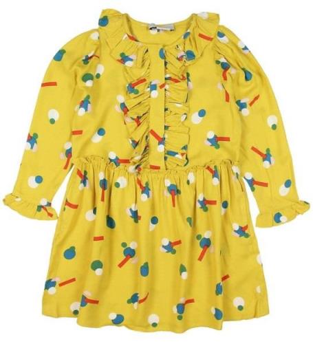 Stella McCartney Kids Kjole - Viskose - Gul m. MÃ¸nster