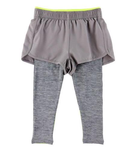 Stella McCartney Kids Leggings - GrÃ¥meleret m. Neongul