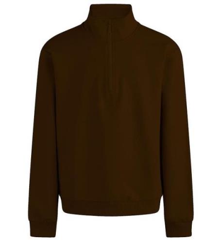 Grunt Sweatshirt - Delfo Sweat Half Zip - Brown