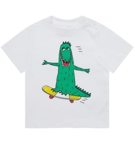 Stella McCartney Kids T-shirt - Hvid m. Krokodille