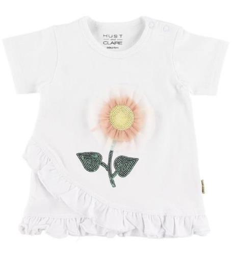 Hust and Claire T-shirt - Adora - Hvid m. Blomst