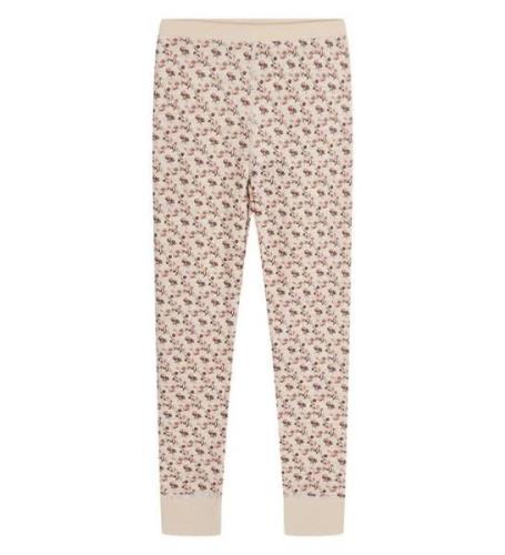 Hust and Claire Leggings - Laso - Uld/Bambus - Wheat Melange m.