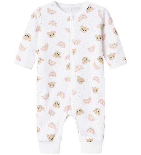 Name It Natdragt - NbfNightsuit - Bright White/Pink Teddy