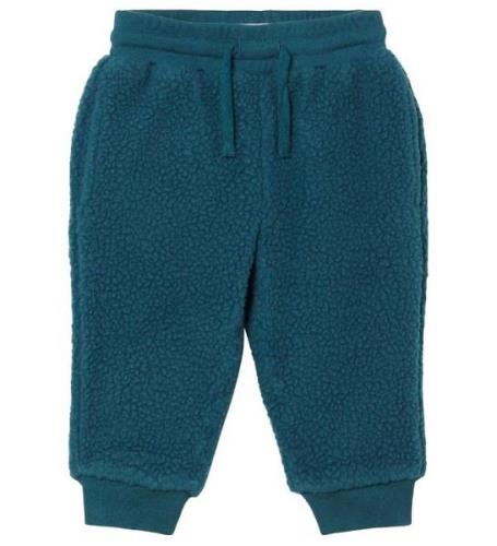 Stella McCartney Kids Fleecebukser - PetroleumsblÃ¥ m. RÃ¦v