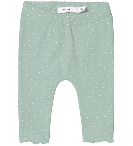 Name It Leggings - NbfHadot - Silt Green m. Struktur