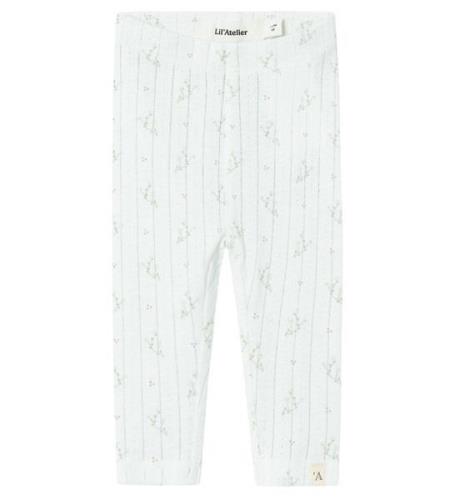 Lil' Atelier Leggings - NbfRachello - Coconut Milk m. Blomster