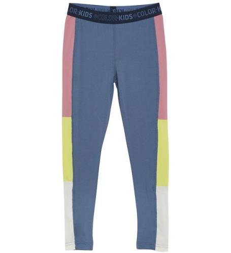 Color Kids Leggings - Polyester - Vintage Indigo m. Gammelrosa