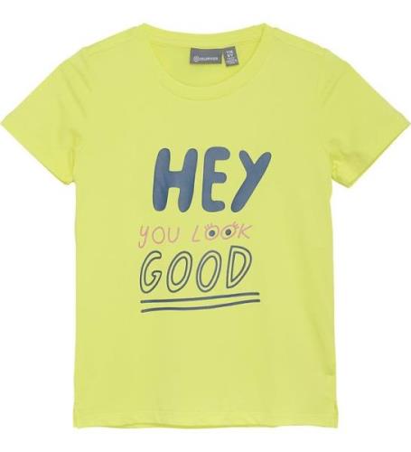 Color Kids T-shirt - Polyester - Limelight m. Tekst