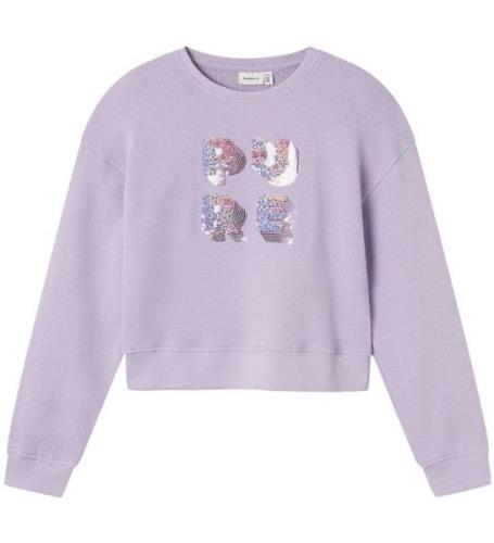 Name It Sweatshirt - Cropped - NkfJamsine - Purple Rose m. Palie