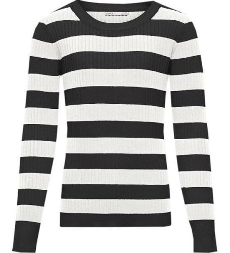 Kids Only Bluse - Strik - KogKarol - Black/Cloud Dancer