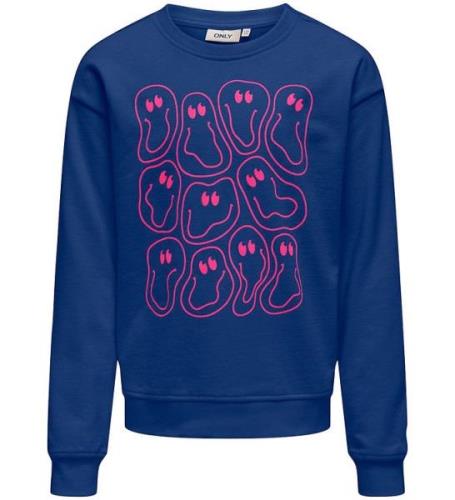 Kids Only Sweatshirt - KogLissie - Sodalite Blue/Heads/Fuchsia P