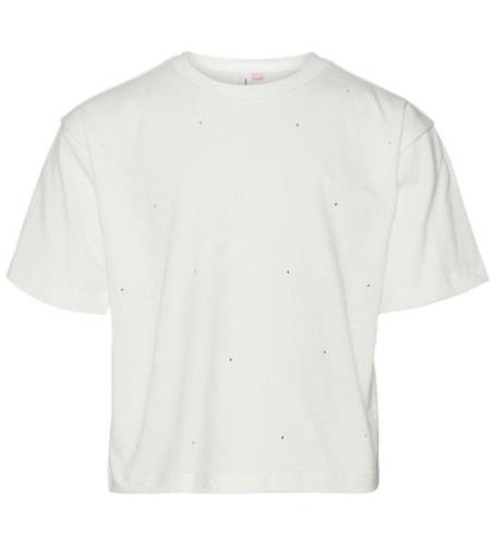 Vero Moda Girl T-shirt - VmSparkling - Snow White/Rhine Stone